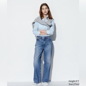 Uniqlo wide leg straight jeans